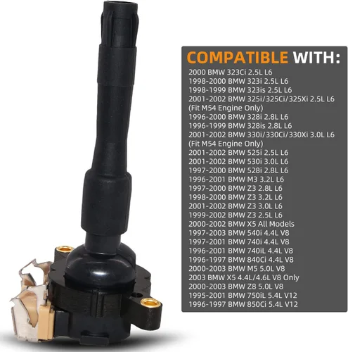 Vista 3 de DEAL Paquete de bobinas de encendido, compatible con BMW 323Ci 323is 325Ci 325Xi 328is 330Ci 330Xi 525i 530i 528i M3 Z3 750iL 850Ci Freelander 2.5L