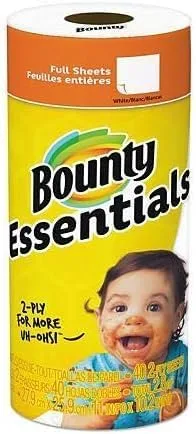 Vista 2 de Bounty Toallas de papel, blancas, rollo regular, 40 hojas por rollo (caja de 30)