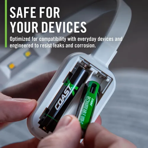 Vista 5 de Coast Baterías recargables AA USB-C, ZITHION-X, iones de litio de 1.5 V 2400 mAh, larga duración, se carga menos de 2.5 horas, cable de carga