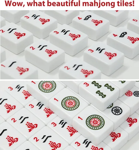 Vista 2 de 166 azulejos Mahjong American Basic de 1.2 pulgadas solo con bolsa Rosa