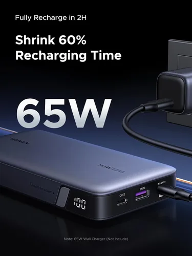 Vista 11 de UGREEN Power Bank 25,000mAh 145W Cargador portátil para laptop, paquete de baterías de 3 puertos USB C PD Nexode, para MacBook Pro/Air, Dell XPS
