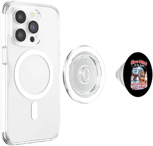 Vista 4 de Chow Chow Dog Christmas Snowman Winter Snow PopSockets MagSafe PopGrip for iPhone