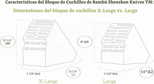 Vista 7 de 20 Slot soporte universal para cuchillos de bambú sin cuchillos. Shenzhen Knives organizador y base para almacenar cuchillos