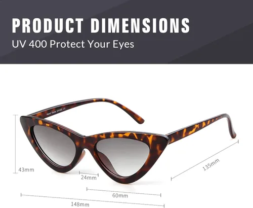 Vista 4 de Gifiore - Lentes de sol para mujer, diseño retro vintage