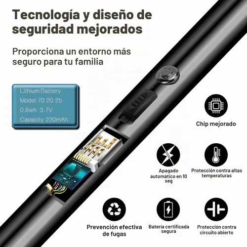 Vista 3 de Encendedor de velas eléctrico, resistente al viento, recargable por USB, sin llama, cuello largo, para velas, estufa de gas, chimenea, barbacoa Negro