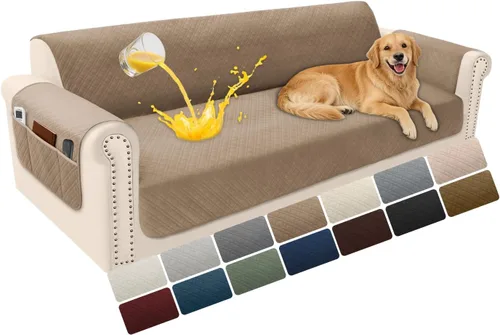 Vista 68 de Fundas de terciopelo 100% impermeables para sofá biplaza, fundas lavables para sofá de 2 plazas, fundas de sofá aptas para mascotas, protector