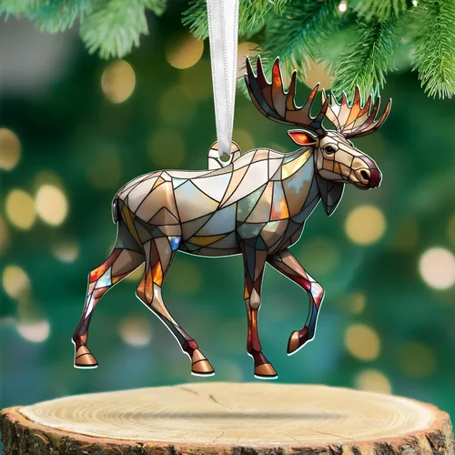 Vista 20 de FLAGWIX Regalos de águila calva de Navidad para hombres y mujeres - Adornos acrílicos planos 2D (no 3D) 2025 para decoraciones - Adorno de águila
