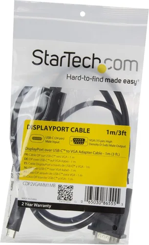 Vista 4 de StarTech - Cable USB-C a VGA activo de 29.5 ft, 1920 x 1200, 1080p (CDP2VGAMM1MB)