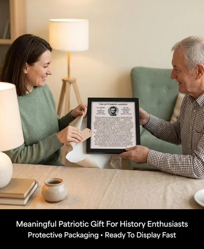 Vista 5 de Abraham Lincoln The Gettysburg Address - Póster histórico de Estados Unidos para el hogar, oficina, aula y decoración patriótica