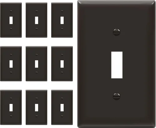 Vista 10 de ENERLITES - Placa de pared con interruptor de palanca sin tornillos, cubierta de interruptor de luz segura para niños, tamaño estándar de 1 gancho