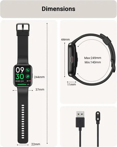 Vista 7 de Tensky Reloj inteligente para hombres/mujeres, Android, iPhone/Samsung, Alexa integrado, pantalla táctil de 1.8 pulgadas, rastreador de actividad