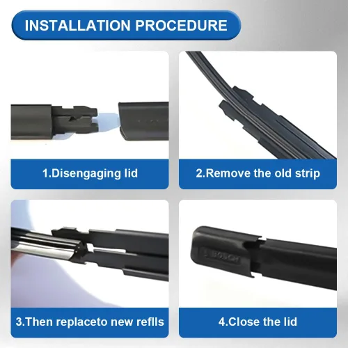 Vista 7 de 4 piezas de recambio de goma para limpiaparabrisas, accesorios universales para coche, 35,6 cm Tamaño ajustable de recambio universal