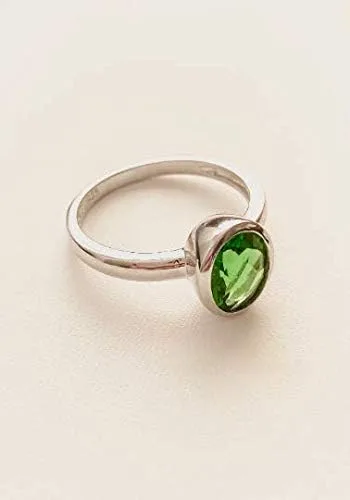 Vista 5 de R10709BG - Anillo clásico ovalado de 0.276 x 0.354in, 1,68 quilates, color verde