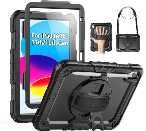 Vista 14 de SEYMAC Funda para iPad Air de 5ª/4ª generación de 10.9 pulgadas, Funda Protectora de Cuerpo Completo Resistente a Golpes con Protector de Pantalla