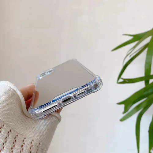 Vista 6 de Funda compatible con iPhone 11 con espejo con parachoques a prueba de golpes, parte trasera dura, delgada, cubierta protectora delgada para niñas