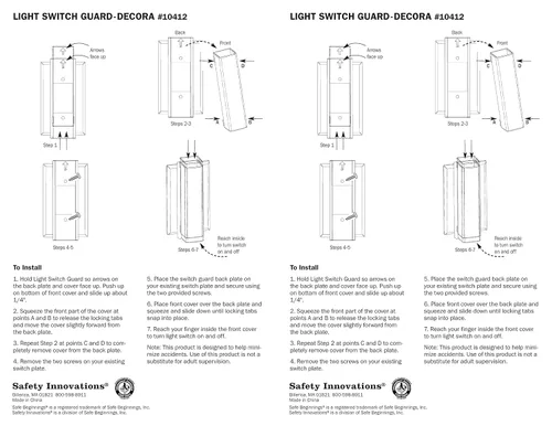 Vista 3 de Protector de interruptor de luz a prueba de niños - Para interruptores estilo Decora (Rocker)