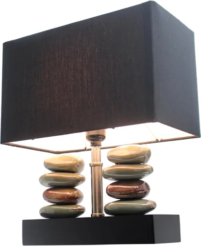 Vista 8 de Elegant Designs LT1147-BLK Zen Garden - Lámpara de mesa apilada, color negro