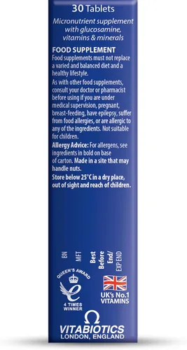 Vista 7 de Vitabiotics Jointace Glucosamina y Condroitina 30 Tabletas