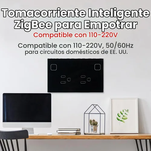 Vista 5 de Salida inteligente,Monitoreo de energía,Necesita Zigbee Hub,Negro
