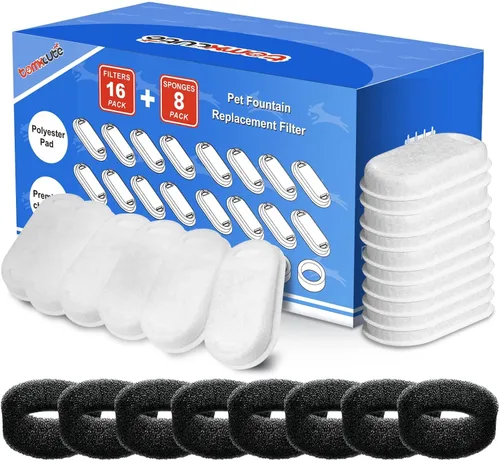 Vista 9 de Filtros de repuesto para fuente de agua para gatos oficiales de tomxcute – Paquete de 16 filtros de fuente de gato para fuente de agua para mascotas