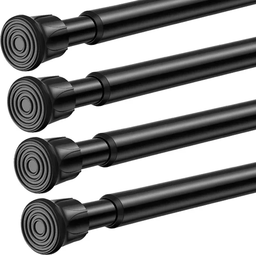 Vista 17 de Pack de 2 cortineros con resorte de tensión de 8 a 12.5 pulgadas, cortineros mini DIY sin necesidad de perforación para ventanas delgadas, armarios