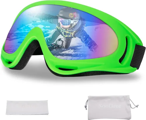 Vista 12 de SooGree Gafas de esquí para Hombres Mujeres Niños Jóvenes Niños o Niñas Gafas de nieve para snowboard Gafas de esquí resistentes al viento y al