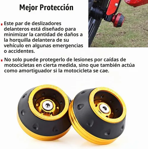 Vista 2 de Deslizadores de marco de horquilla CNC de aluminio frontal para horquilla, protector de choque de rueda de motocicleta, universal para motocicletas