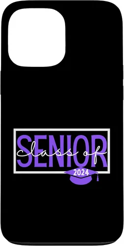 Vista 23 de iPhone 16 Seniors Class of 2024 Colors Purple and White Case