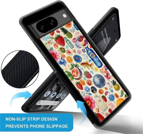 Vista 895 de Compatible con Google Pixel 4A 5G Mobile Case Creative Acrylic Panel trasero Silicona Protección Grip especialmente diseñado para Google Pixel 4A 5G
