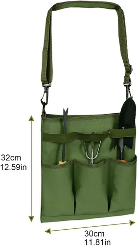 Vista 3 de Bolsa de herramientas de poda de jardín - Bolsa de almacenamiento de lona para jardinería