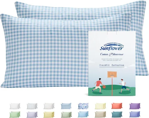 Vista 31 de Sunflower Juego de 2 fundas de almohada tamaño Queen, 100% algodón, 2 fundas de almohada Queen de 20 x 30 pulgadas, color ceniza, suaves
