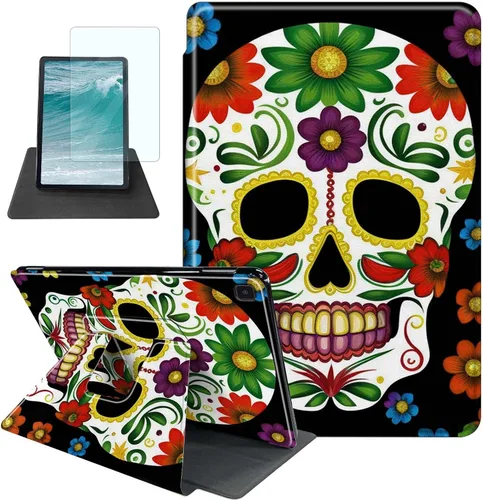 Vista 32 de Rossy Funda para Samsung Galaxy Tab A7 Lite de 8.7 pulgadas 2021 (SM-T220/T225/T227) + protector de pantalla giratorio de 360 grados con soporte