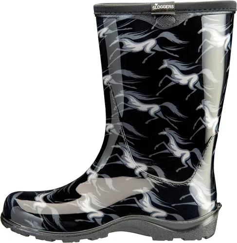 Vista 4 de Sloggers Waterproof Garden Rain Boots for Women - Cute MidCalf Boots Negro