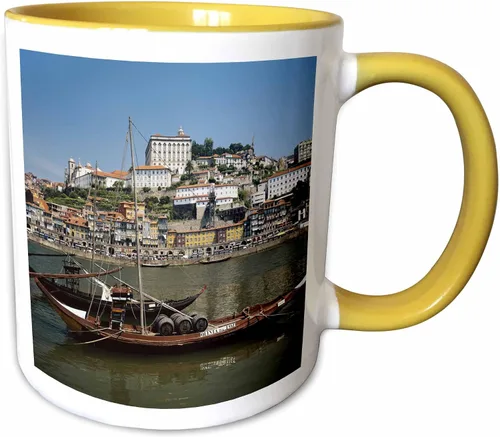 Vista 12 de 3dRose Taza de café, tamaño - 11oz - Portugal, Porto, barco con barriles de vino en el río Duero Walter Bibikow - Barcos - divertido regalo de taza