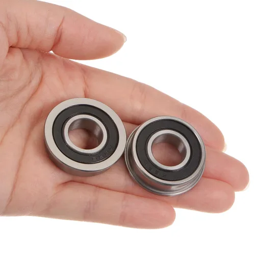 Vista 5 de uxcell FR8-2RS Rodamiento de bolas con brida de 1/2 x 1-1/8 x 5/16 pulgadas de doble sellado de acero cromado, 4pcs