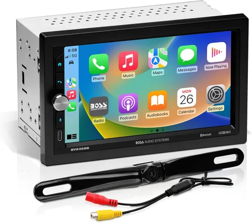 Vista 9 de BOSS Audio Systems BV9358B Estéreo para automóvil - CarPlay Android Auto inalámbrico, doble Din, pantalla táctil de 7 pulgadas, Bluetooth, sin