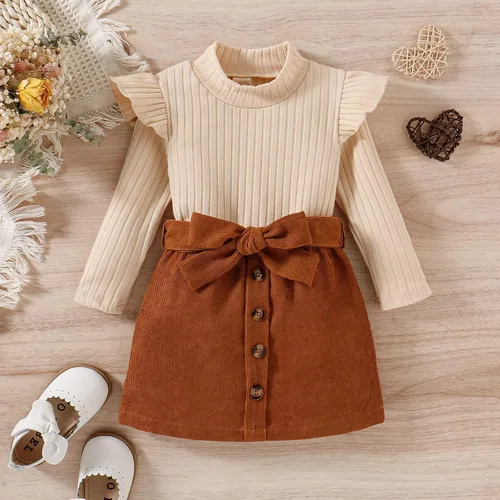 Vista 2 de Conjunto de 2 piezas de falda bonita para bebé niña pequeña para otoño e invierno