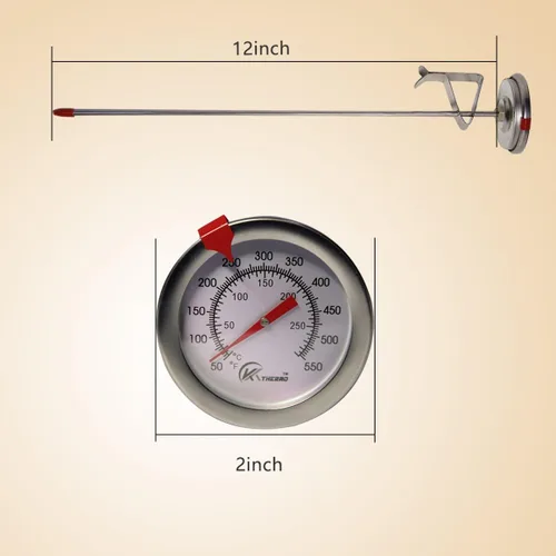 Vista 6 de KT THERMO Termómetro de caramelo/freír profundo con lectura instantánea, termómetro analógico, termómetro de carne con pincho de acero inoxidable