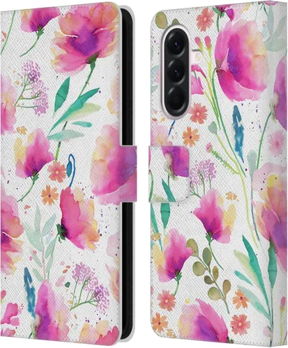 Vista 35 de Head Case Designs Officially Licensed Ninola Abstract Poppies Lilac Floral Leather Wallet Case Compatible with Samsung Galaxy A07 4G