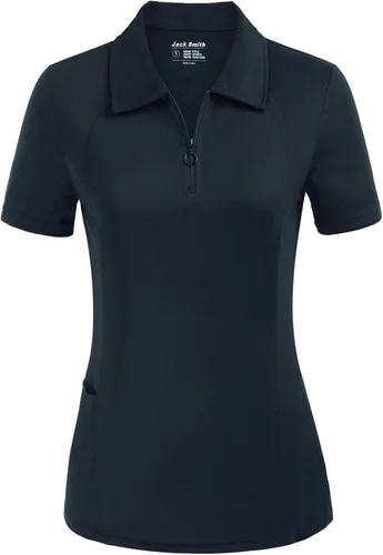 Vista 2 de Camisetas deportivas de manga corta con cremallera y bolsillo lateral para mujer