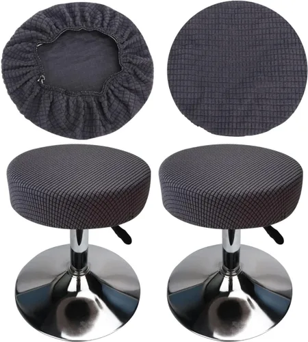Vista 19 de Funda de taburete redonda de 12 a 16 pulgadas, fundas de asiento redondas para taburetes de bar, tela de lujo elástica, lavable de jacquard a prueba