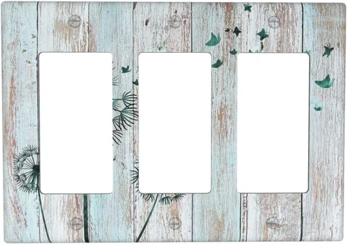 Vista 30 de William Morris Floral Boho Azul Medianoche Azul Bohemio Flor 1 Banda Dúplex Cubierta de Salida Decorativa Receptáculo Único Interruptor Eléctrico