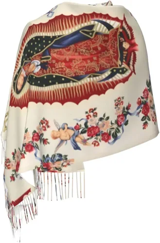 Vista 8 de Waygotee Our Lady Of Guadalupe Virgin Mary Soft Cashmere - Bufandas ligeras para mujer, chales grandes y envolturas de regalo de Navidad, o-12