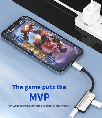 Vista 3 de Adaptador Lightning a iPhone de 0.138 in para conector de auriculares, cargador AUX, adaptador de audio para cable 2 en 1 compatible con cable 7 8 X