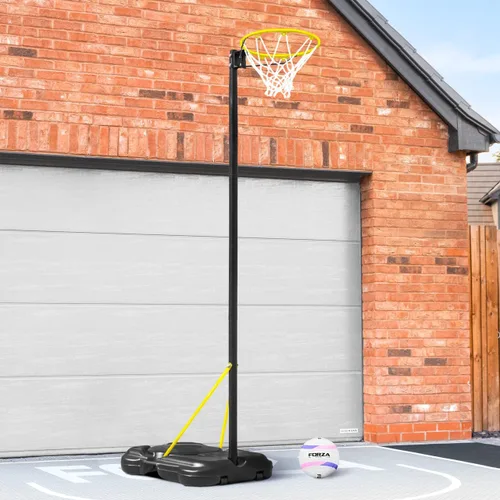 Vista 4 de FORZA Poste de Netball independiente [aro de tamaño reglamentario] - Altura ajustable de 8 pies a 10 pies