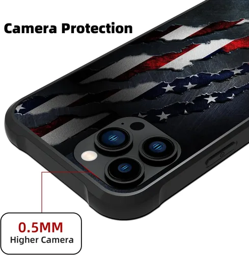 Vista 2 de Funda para iPhone 11 Pro, Funda con Bandera Americana para iPhone 11 Pro Diseño para Hombres Niños [Anti-Rayones] Antideslizante+A Prueba de Golpes