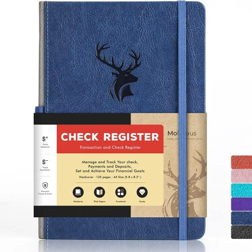 Vista 10 de Libro de Registro de Cheques Molekaus para Libreta de Cheques Personal o Empresarial, Registros de Tamaño Grande de Tapa Dura para Rastrear Pagos