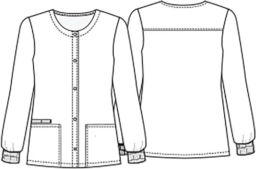 Vista 7 de Cherokee Impresiones Mujeres Calentamiento Scrubs Chaqueta Snap Front CK321