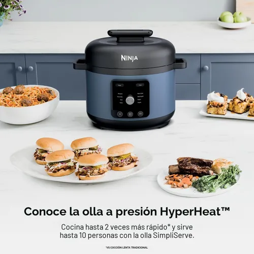 Vista 2 de Ninja HyperHeat - Olla a presión eléctrica 9 en 1 Olla múltiple de 6.5 cuartos de galón con salteado/salteado, olla de cocción lenta, olla Macaron