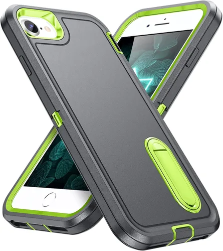 Vista 15 de IDweel Funda para iPhone SE 2020, para iPhone 2022, para iPhone 8/7/6S/6 con soporte, ajuste delgado, protección resistente, a prueba de golpes